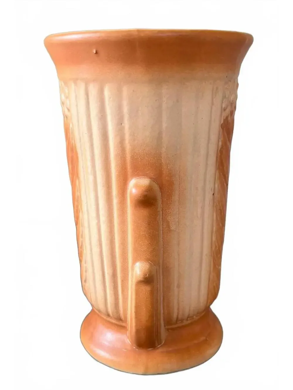 Robinson Ransbottom RRP 716 Vintage Pottery Vase Peach Floral USA 8